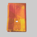 Sun shine golden yellow mixed with orange semi kanchipuram silk saree with golden border
