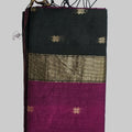Onion pink cotton silk saree with black and golden border