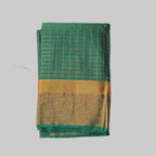 Green Colour Semi Kanchipuram Silk Saree With Golden Border