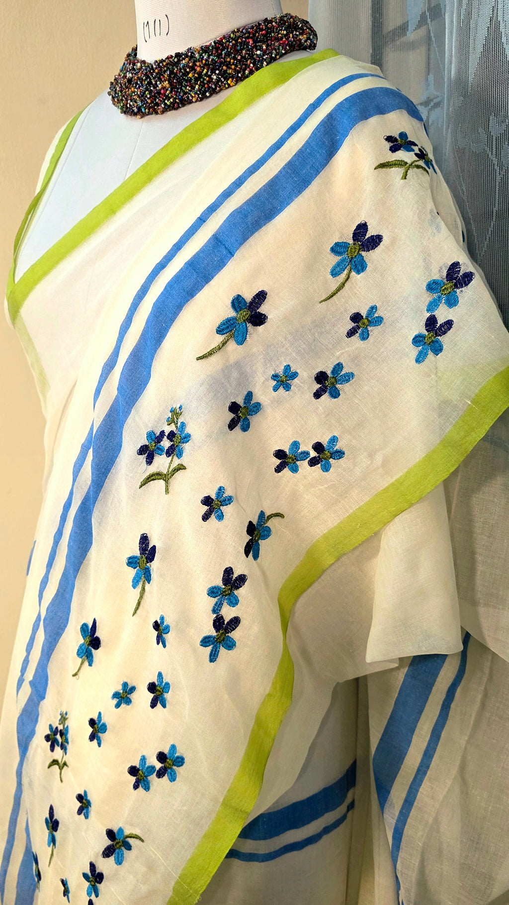 Mulcotton saree with tussels