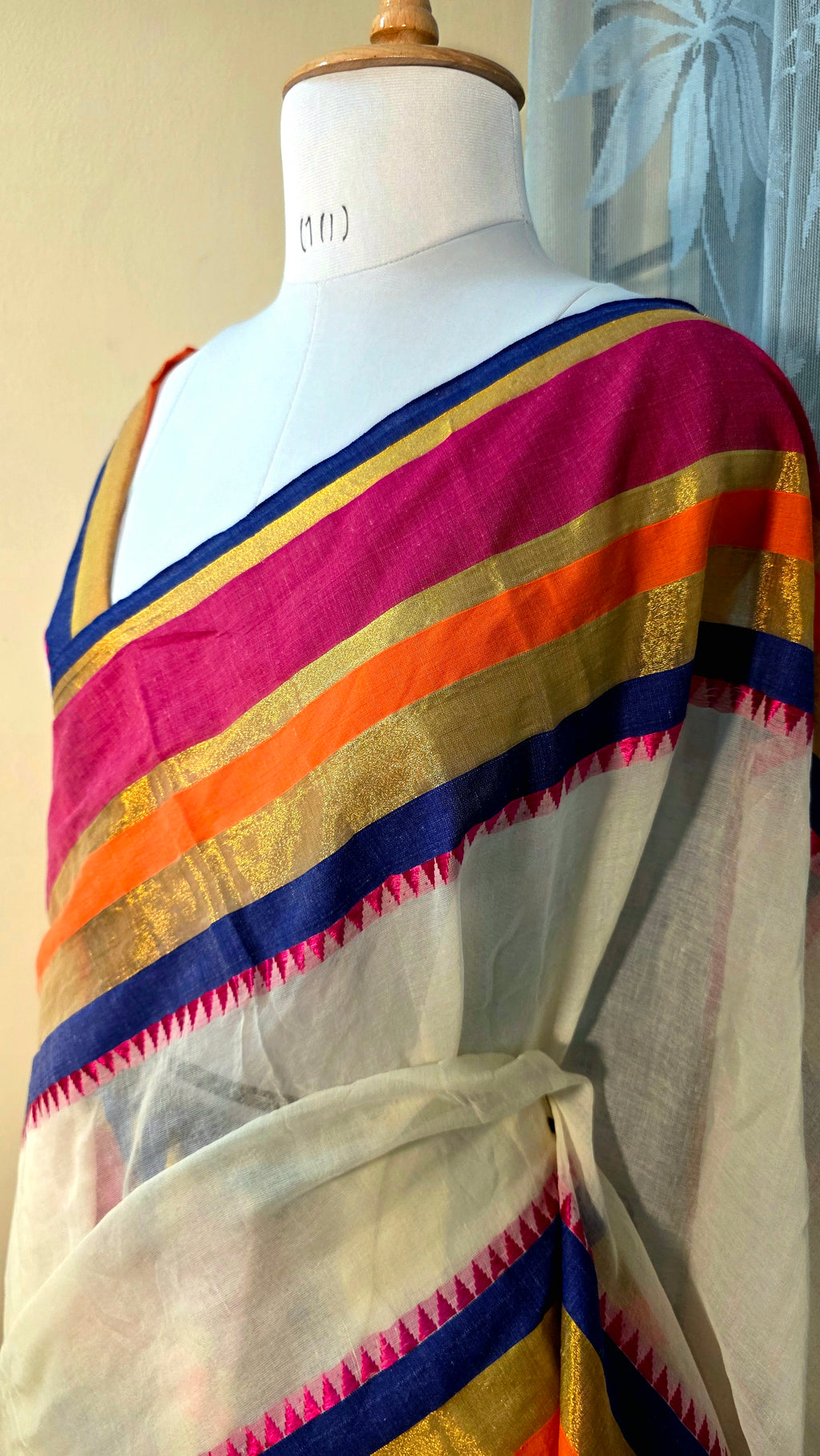 Mulcotton saree with kanchi border