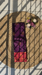 Violet colour semi silk saree with pink border