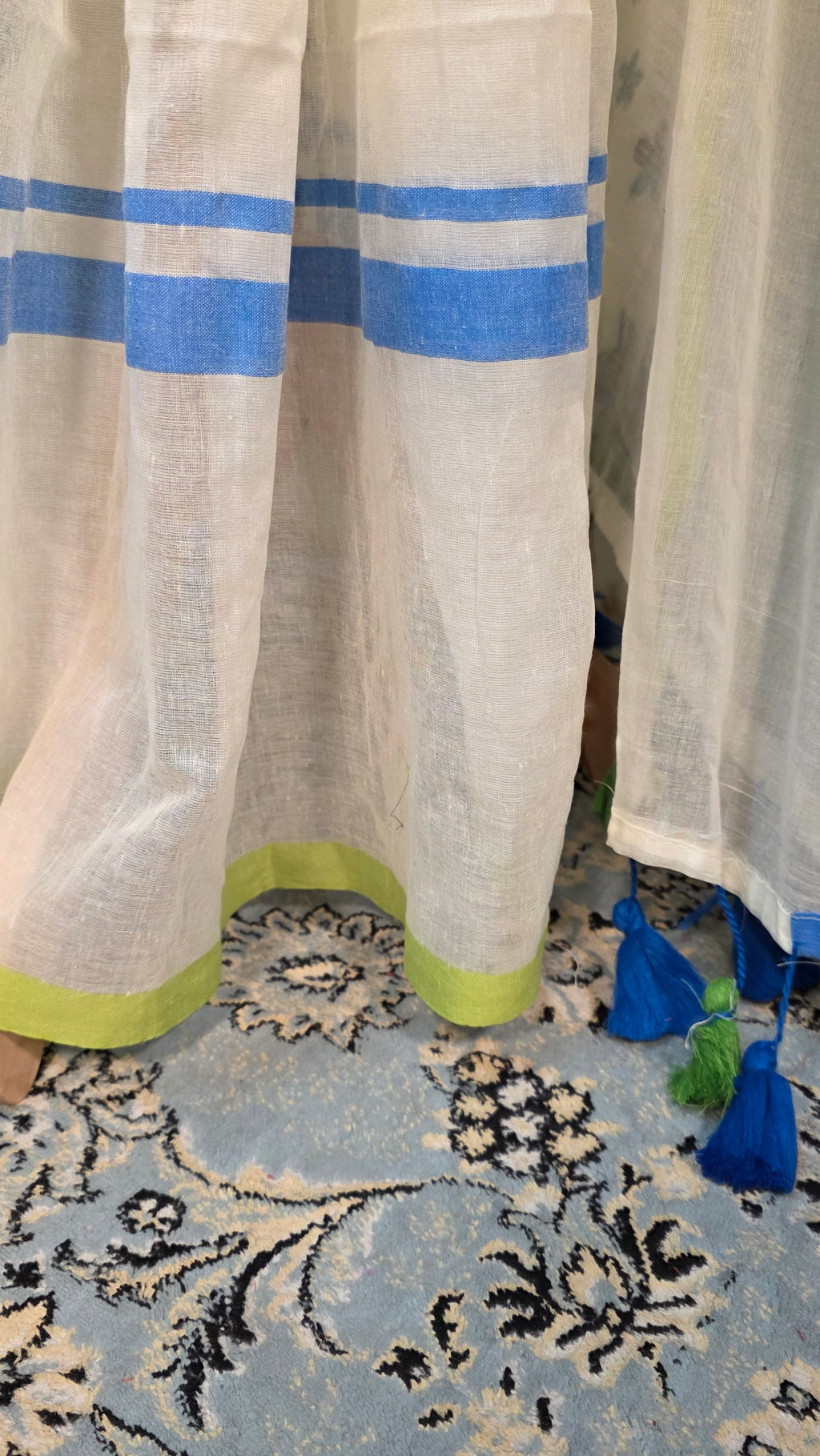 Mulcotton saree with tussels