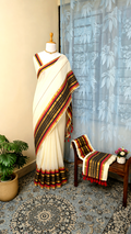 Mulcotton saree with tussels