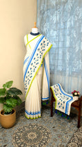 Mulcotton saree with tussels