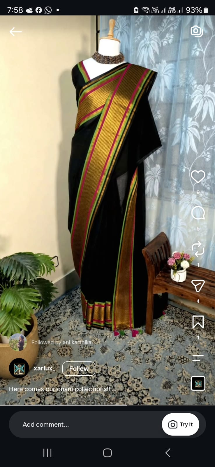 Mulcotton saree with tussels