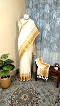 Mulcotton saree with tussels